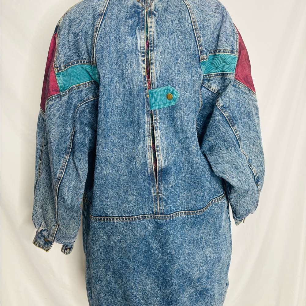 Vintage 80s Current  Seen brand acid wash denim patchwork jacket - Picture 7 of 10